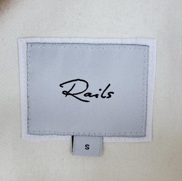 Rails Angelica Shirt Winter White Button Up Embellished Cream Small - Picture 11 of 13